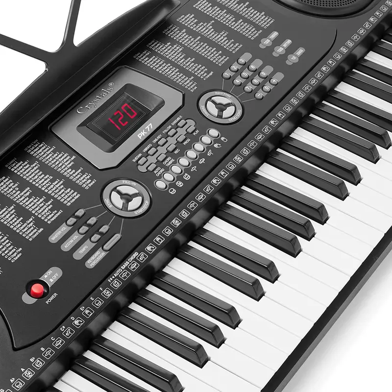 Crystals 61 Keys Electronic Teaching Keyboard Digital Music Piano Instrument with Microphone 2