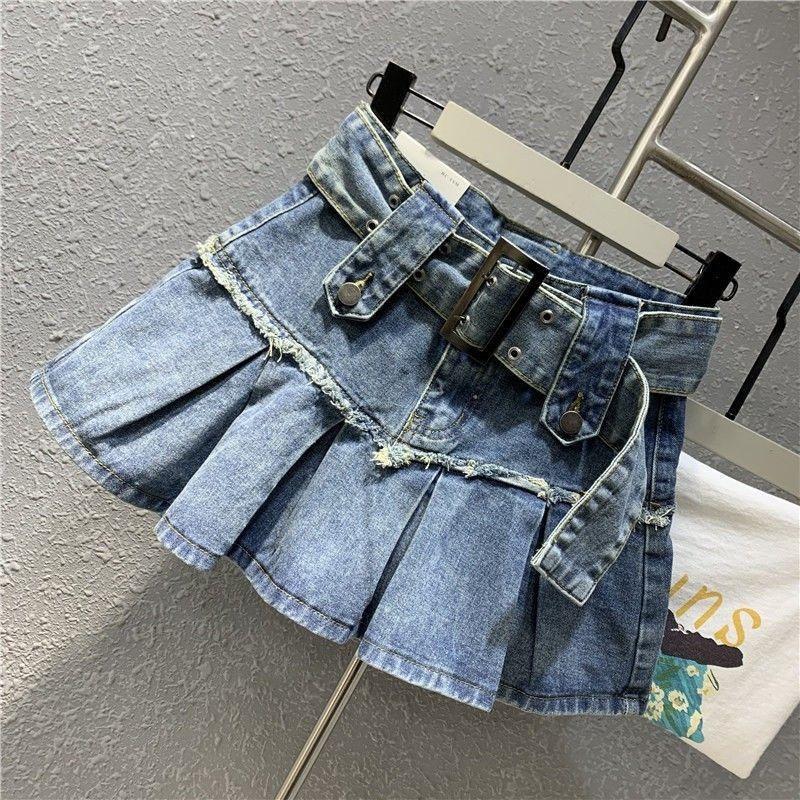 Product Introduction of new-Harajuku Vintage Light Blue Sweet Pleated Denim Skirt Women Y2K Street Fashion New Popular Slim A-shaped Half-length Hip Skirt 7