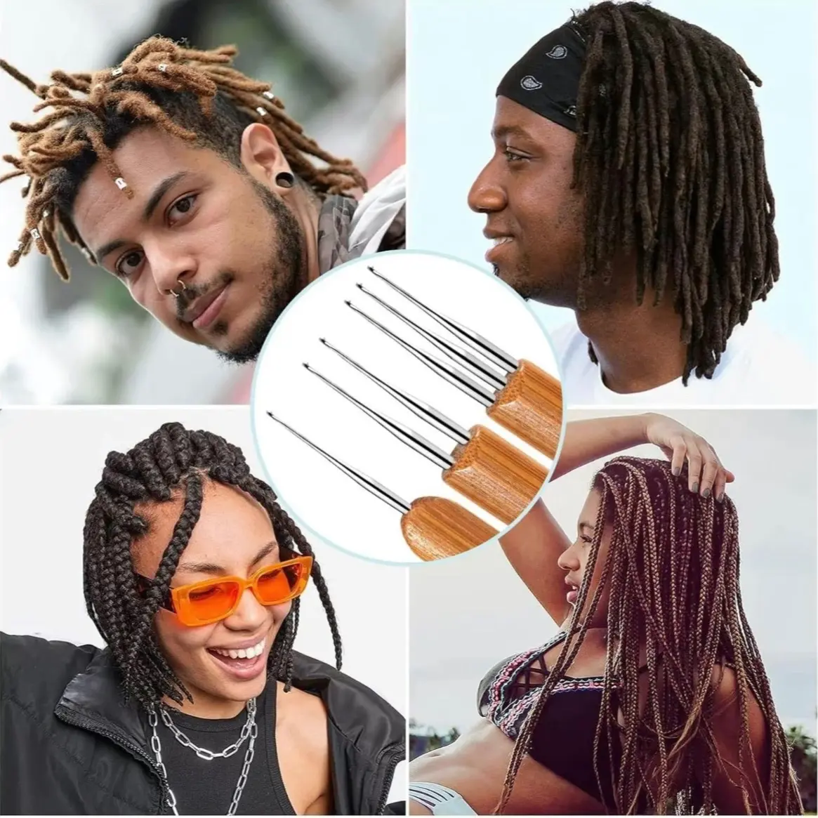 0.5MM 3pieces Crochet Hooks Set Hair Locking  Tools LOC Hair dreadlocks Crocheting Needles Set Haircare