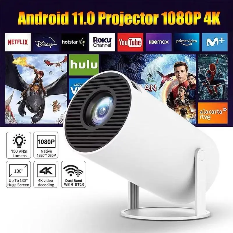Christmas gift New Release: Best-Selling Smart HD Bluetooth Projector | Wireless Connectivity, Portable 1080P Home Cinema, Easy Setup, Phone & Laptop Compatible