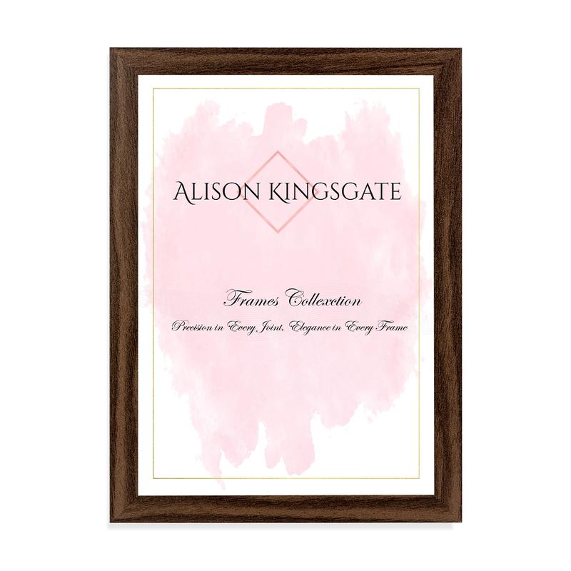 A4 Modern Premium Quality Picture Poster Frame, A4 Walnut Picture Document Photo Frame, Certifcate Frame, Perfect for Portrait and Landscape Photos, Wall Decoration Frame, Art Print Poster Frame, Alison Kingsgate 0