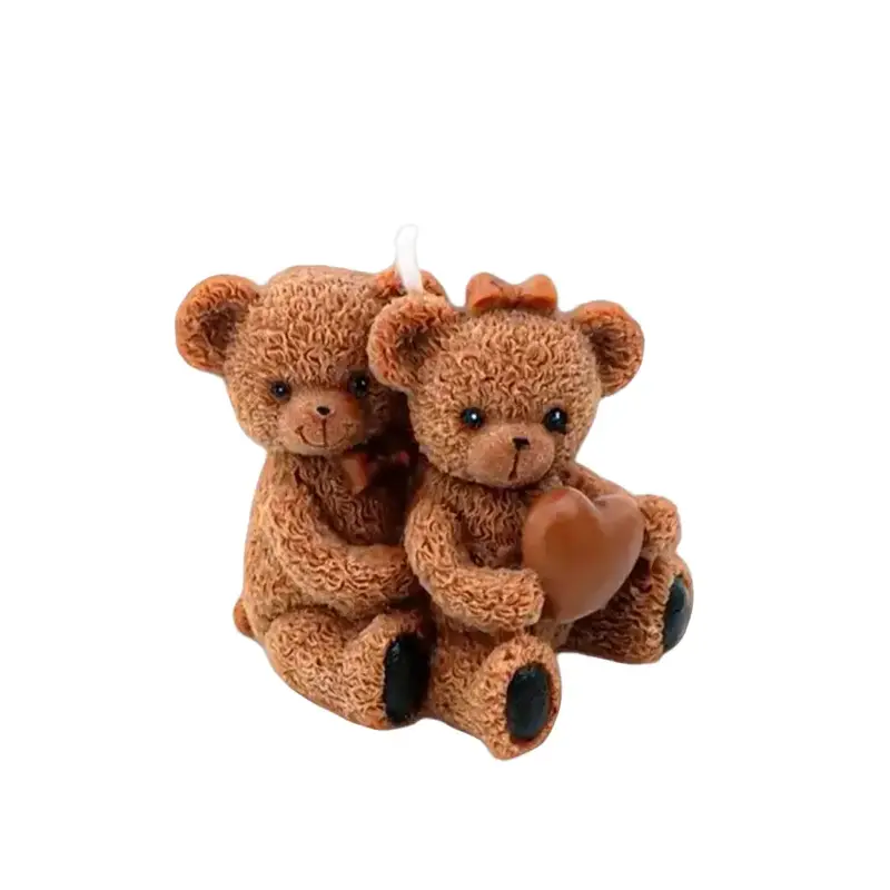 Decorative Candle with Bears Design for Couples - Home Fragrance Ornaments 0