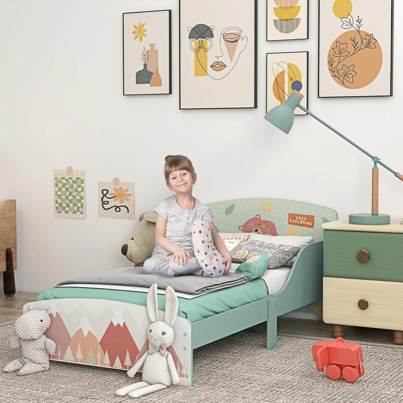 ZONEKIZ Toddler Bed Frame, Kids Bedroom Furniture for Ages 3-6 Years 1