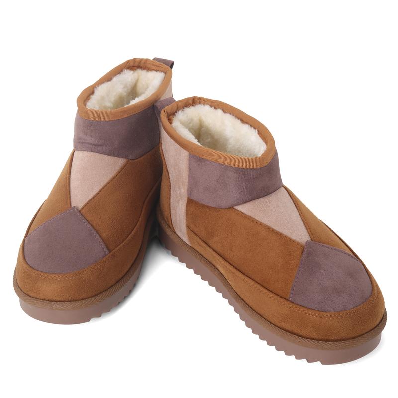 SHOOFANZ  Women's Flat Winter Faux Suede Snow Boots Mini Boots Women's Outdoor Indoor Anti-Slip Boots Women's Classic Fashion Casual Snow Boots Ladies Comfort Walking Boots Women's Fuzzy Warm Boots furry  boots 5