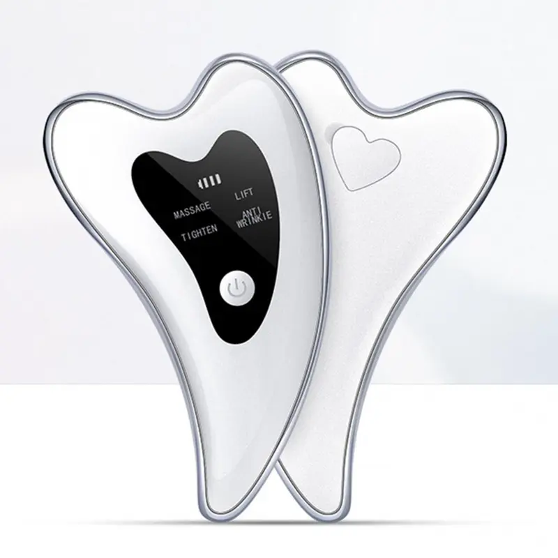Facial Massager Gua Sha Scraper with LED Light & Vibration Modes -USB charger (800mAh) - Soothing Calming Skincare Device Comfort scraping lymphatic drainage collagen antiaging anti-aging contour face depuff de-puff 4