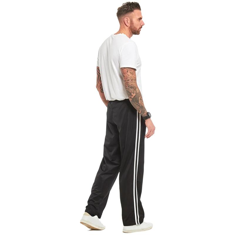 MENS TRACKSUIT BOTTOMS SILKY JOGGERS JOGGING STRIPED GYM SPORTS PANTS TROUSERS Fabric Plain Casual Hem Pockets Underwear Human plush men 2