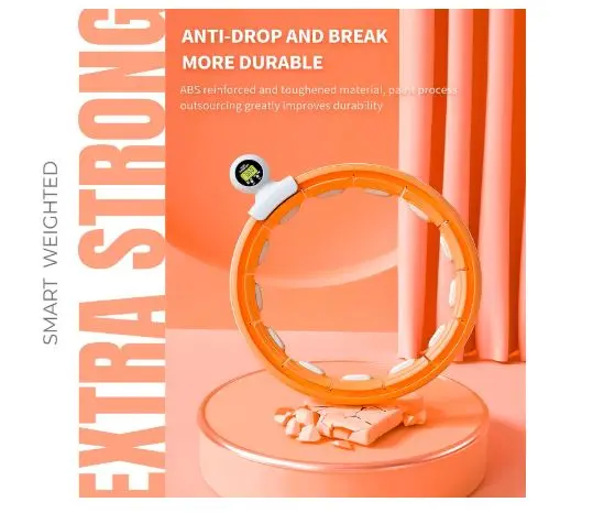 Weighted Hula Hoop, Infinity Smart Hula Hoops with 16 Knots, 360 Degree Auto-Spinning Ball Massage, Infinity Hoop For Adults, Fitness Equipment For Weight Loss, Easy to Assemble 1