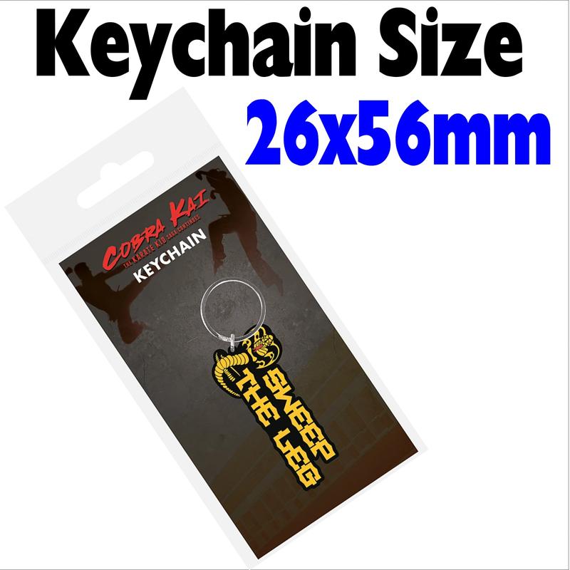 Product Introduction of 1 x Cobra Kai Rubber Keyring Sweep the Leg Karate Kid Saga Snake Movie Film Keychain Keys Luggage Bag Tag Accessories Ring Suitcase Split Ring 26x56mm 10