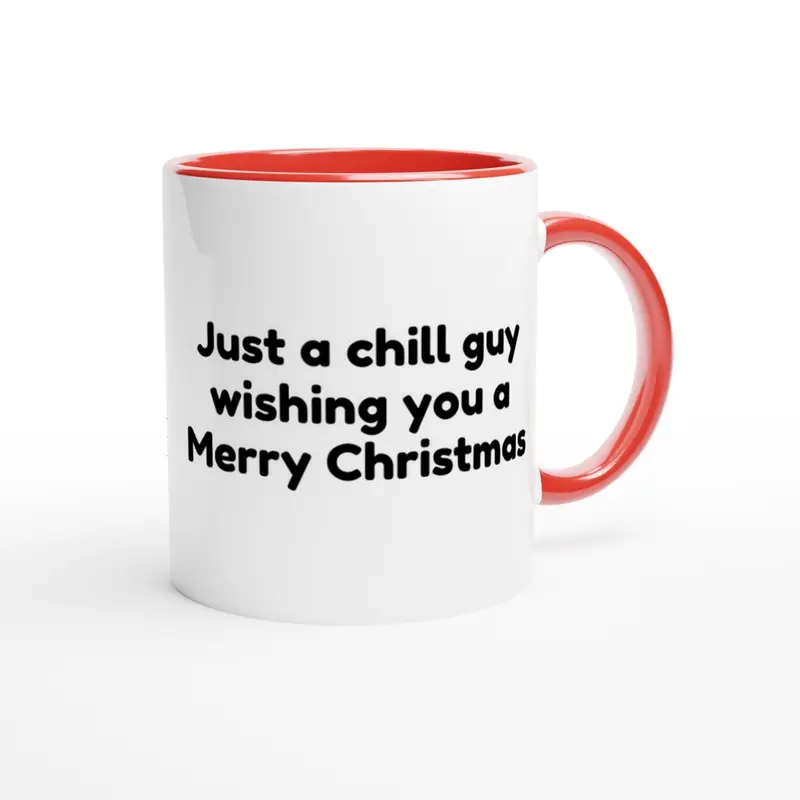Chill Guy Christmas Mug - Viral Meme Design with Santa Hat - Festive and Funny 11oz Ceramic Mug" Cup Coffee Drinkware Glossy Printed 1