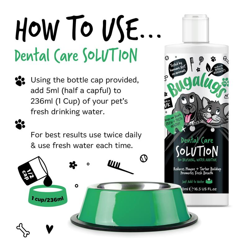Bugalugs Dental Care Solution for Dogs & Cats - Dental Water Additive, Clean Teeth, Healthy Gums & Fresh Breath - No brushing needed 5