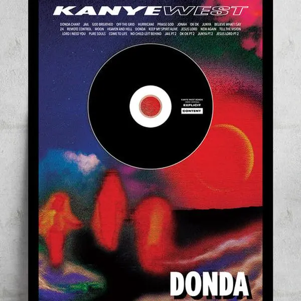 KANYE WEST 'DONDA' Poster CD ALBUM PLAQUE 1