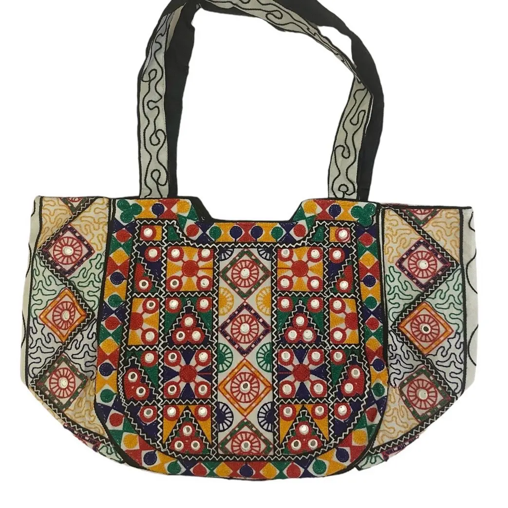 Womens Large Shoulder Bag White Nubian Design