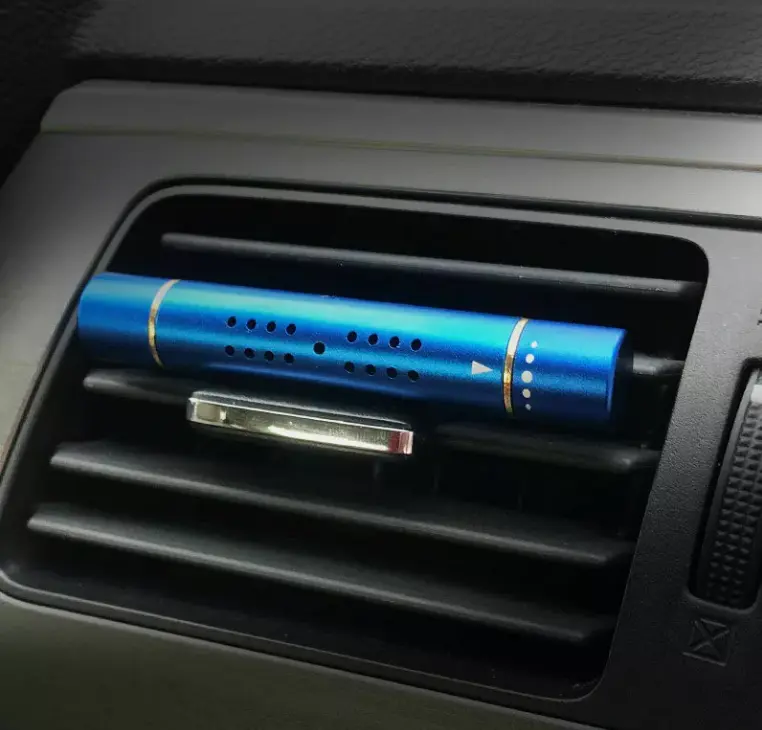Car Air Vent Blue Clip Freshener Perfume Diffuser & 5 Aroma Fragrance Sticks