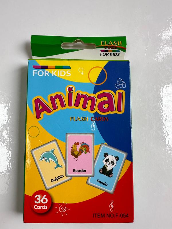 Early Educational Toys Children Cognition Cards Double Side Flash Cards, Baby Kids Montessori Gifts (Animals) 1