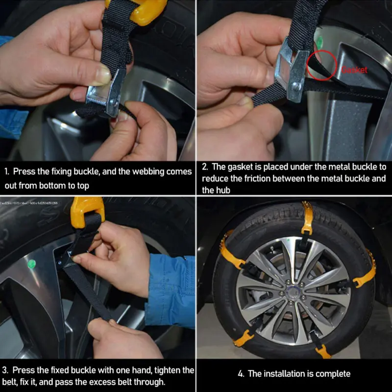 8X Snow Tire Chain for Car Truck SUV Anti-Skid Winter Emergency Muddy Driving 4