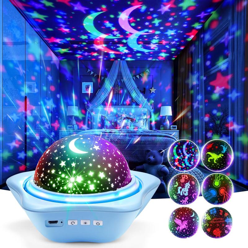 One Fire Night Light Kids,96 Lighting Modes Star Projector Lights for Bedroom, 360°Rotating+6 Films Baby Night Light Projector,Rechargeable Sensory Lights for Room Decor,Star Projector Kids Baby Gifts [Energy Class F] 1