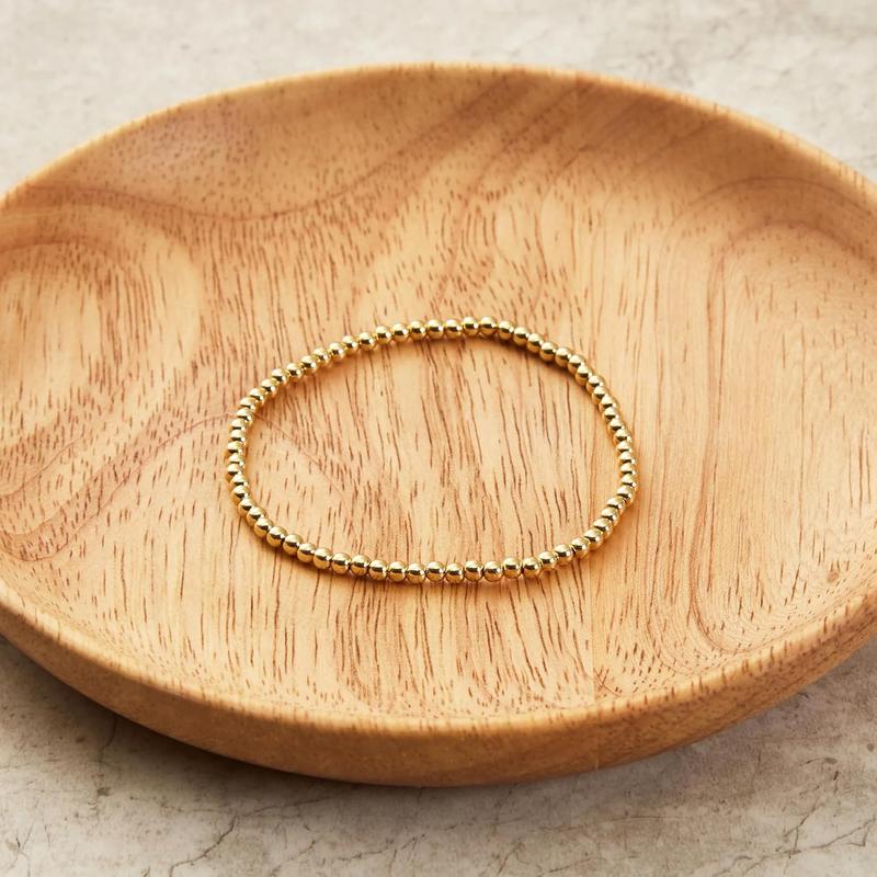 2025 New Gold Plated Beaded Stretch Bracelet 2