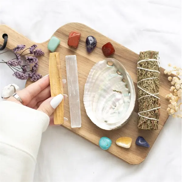 Divine Energy Cleanse Smudge and Stone Wellness Kit 0