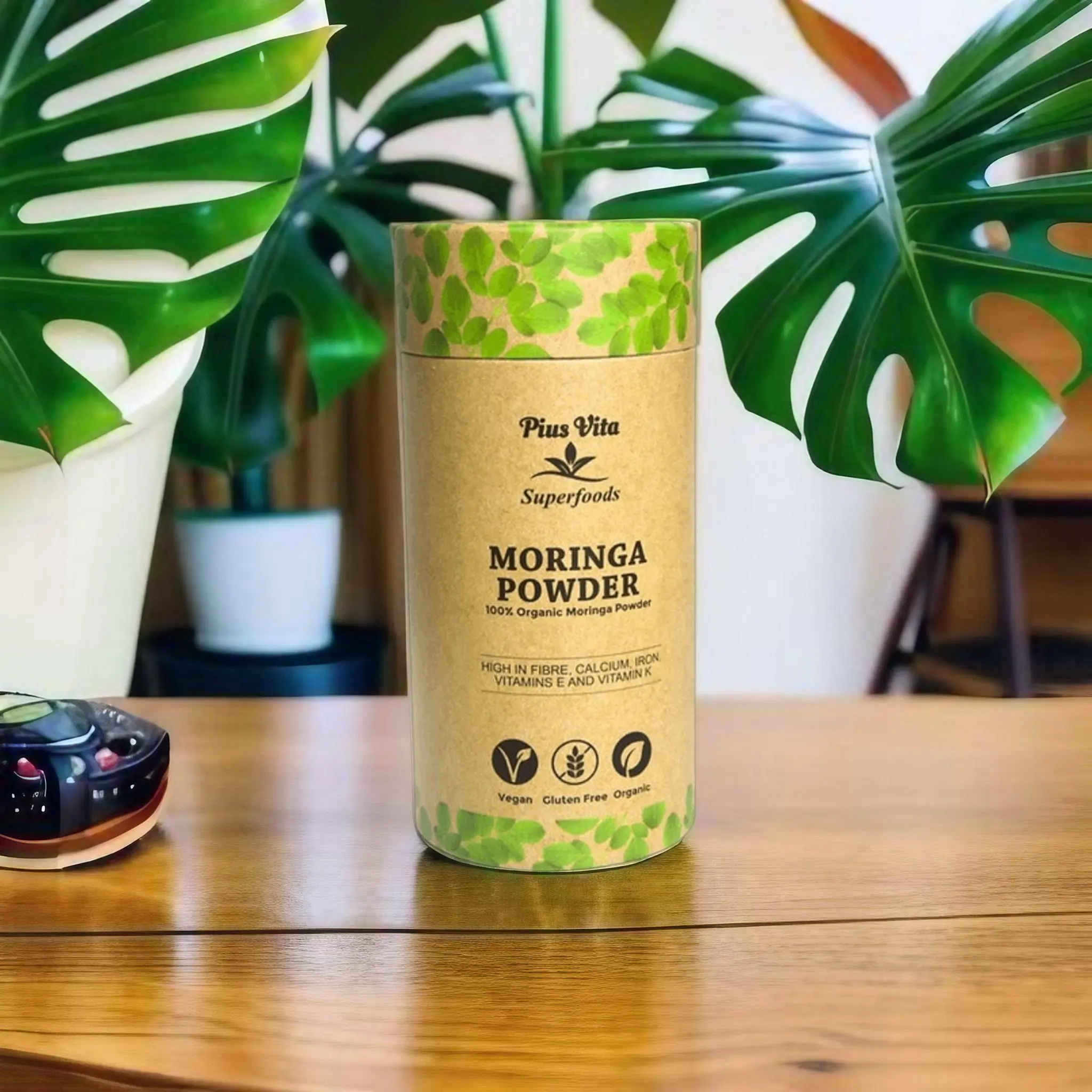 Organic Moringa Leaf Powder - 200g, Sugar-Free and Dairy-Free - Beverage