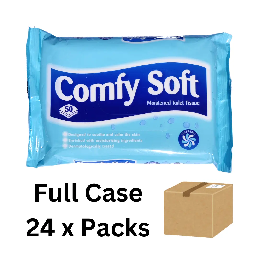 1200 Moist Flushable Toilet Wipes - 24 Packs - Full Case - 50 Per Pack