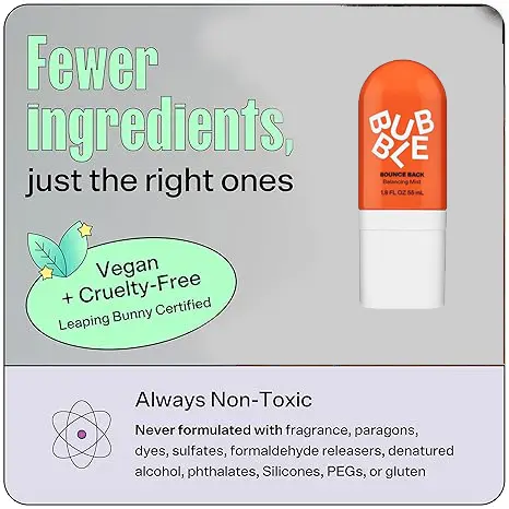 Bubble Skincare Bounce Back Balancing Facial Toner Mist - Hydrating Toner Spray + Pore Minimizer Made with Sea Water and Niacinamide to Help Improve Texture & Radiance (55ml) Moisture Moisturizer Daily Comfort Hydrate Moisturizing 3