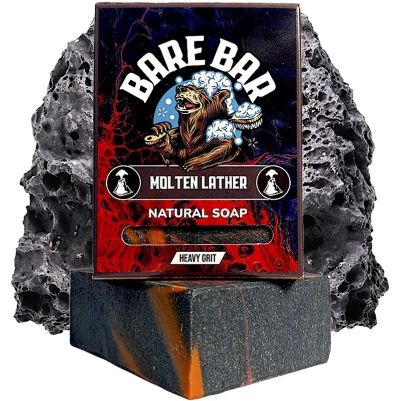 Natural Soap Gift Box - Bare Bar Natural Soap for Men - Heavy Exfoliation - Woodsy & Earthy Essential Oil Blend - Nourishing & Moisturising 4