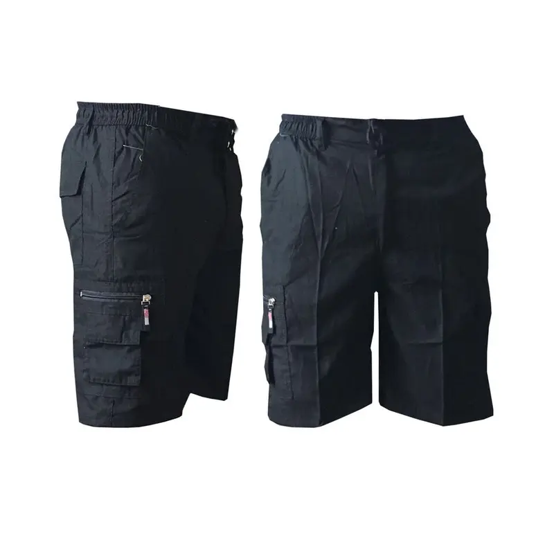New Men's Elasticated Lightweight Cargo Combat Cotton Causal Shorts Pants Bottoms Plain Casual 1