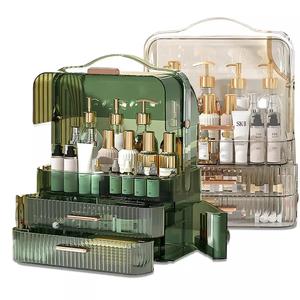 UK Desktop Storage Caddy Box Make-up Organizer Cosmetic Drawer Case with Handle