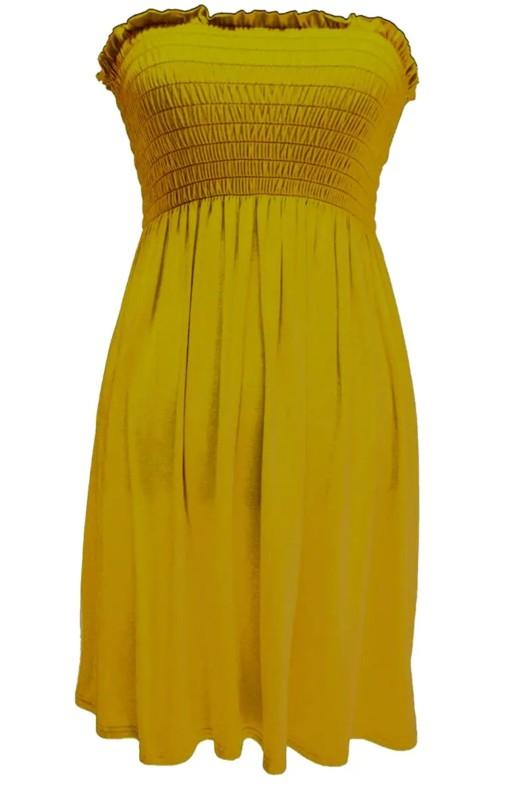 Product Introduction of STY Ladies Sheering Gather Boobtube Strapless Bandeau Summer Mini Dress Top Beachwear Coverup Holidays Casual Womenswear Comfort Basic Sleeveless Comfortable Style Chic Casual Wear 11