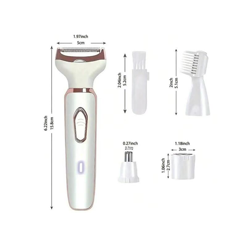 4 In 1 Electric Rechargeable Hair Removal Device, 1 Set Nose Eyebrow Face Razor For Gift, Wet & Dry Private Area Trimmer For Winter Gift, Electric Hair Removal Device For Women, Halloween, Christmas, Gadgets flawless  eyebrow 8