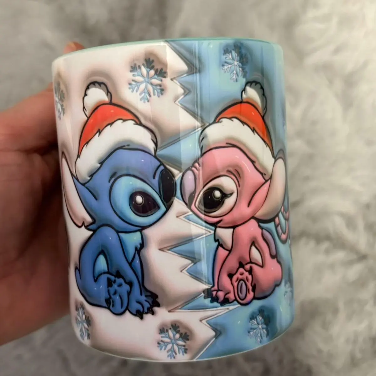 Character Christmas mug mint handle