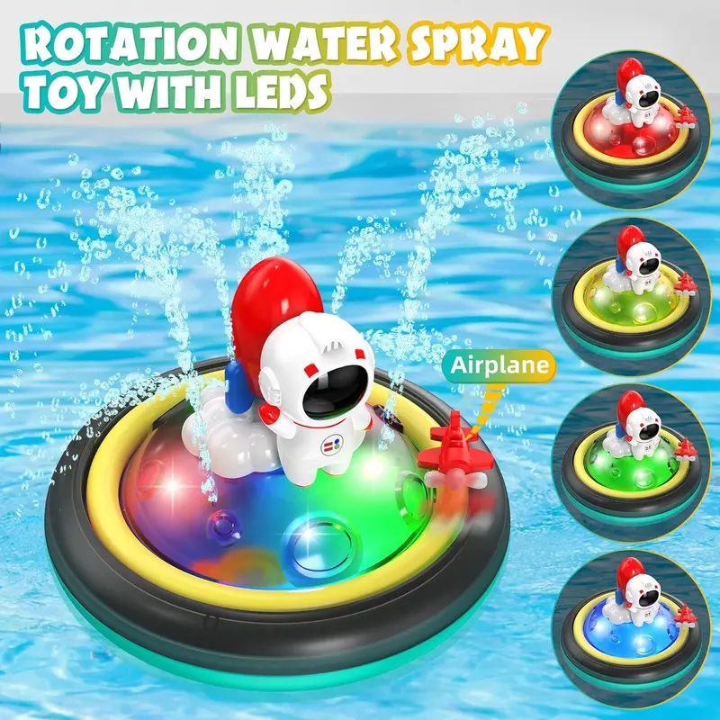 Baby Bath Toys for Toddlers, Spray Water Toy Rotation, Baby Light up Bath Toys, Automatic Induction Sprinkler Shower Toys with LED, Bathtub Pool Bath Toys Gift for 1 2 3 4 5 Year Old Boys Girls bath  toys 1