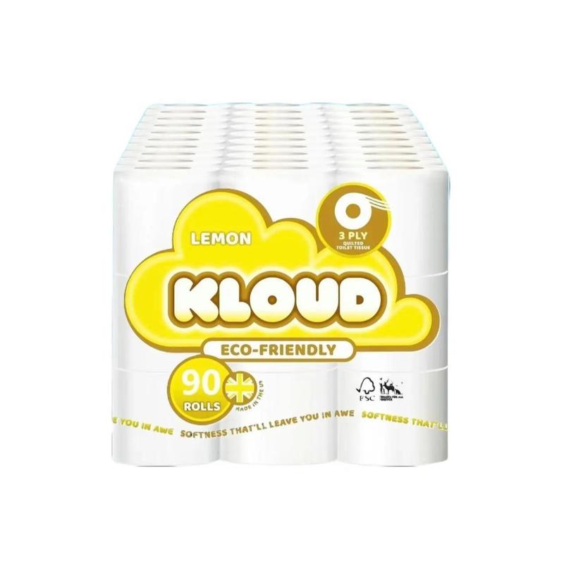KLOUD 90 TOILET ROLLS  BEST VALUE/90 Toilet Rolls/Bulk Buy Mixed Scented /3PLY/10x9pk + 20 FREE Heavy Duty Bin Liners  (KLOUD) Eco-friendly Family bundle 5