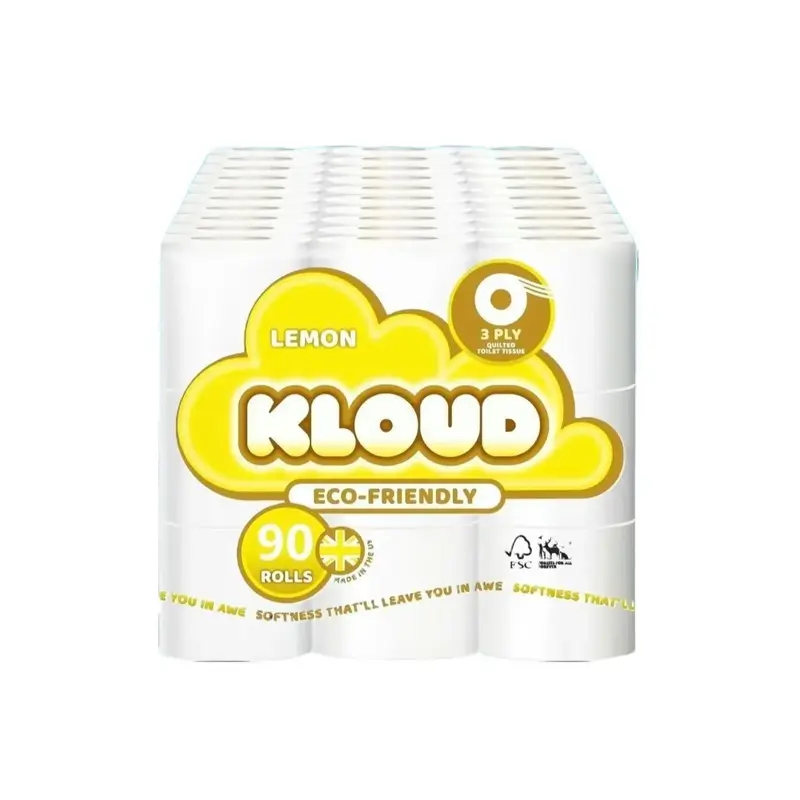 KLOUD 90 TOILET ROLLS  BEST VALUE/90 Toilet Rolls/Bulk Buy Mixed Scented /3PLY/10x9pk + 20 FREE Heavy Duty Bin Liners  (KLOUD) Eco-friendly Family bundle 5