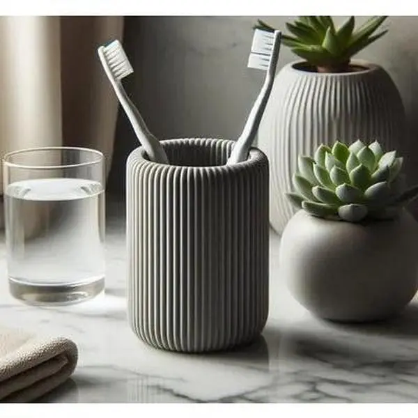 Minimalist Ribbed Toothbrush Holder Gift Tumbler