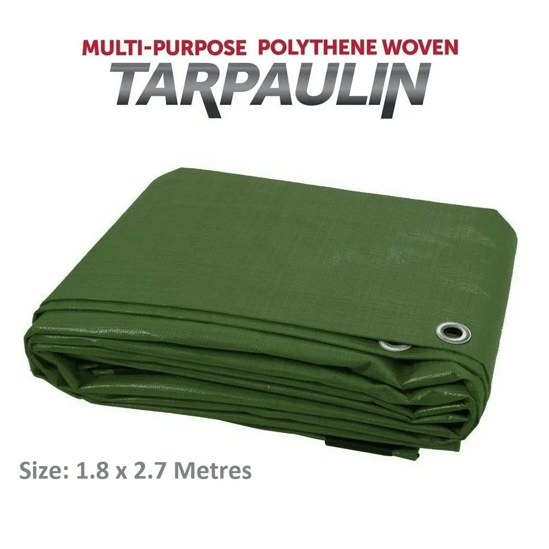 Green Tarpaulin 1.8x2.7m - Ideal for Outdoor Use Cover