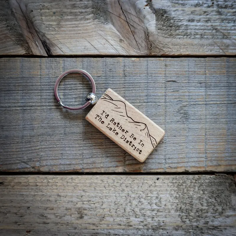 EllieBeanPrints I'd Rather Be In The Lake District Wooden Key Ring | Lakes Gifts | The Lakes Key Ring | Lakes Key Chain 1