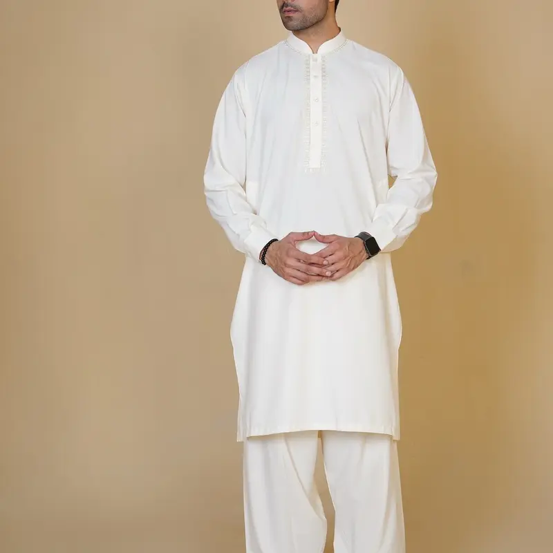 Al-Qaisar Embroidered Shalwar Kameez Wash & Wear Fabric premium Quality 4