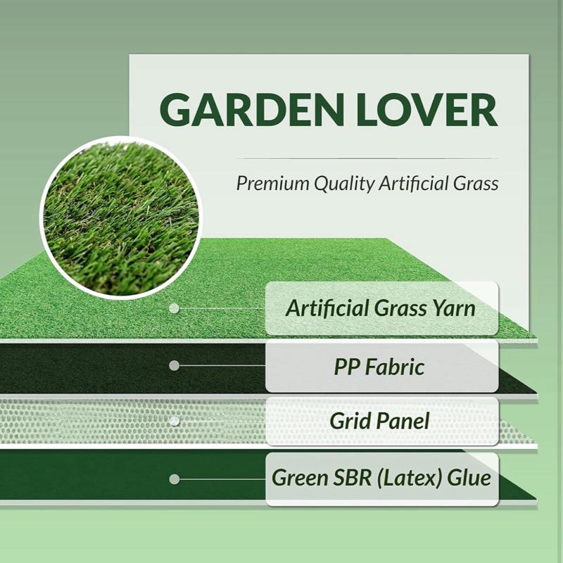 Artificial Grass Green Astro Garden Lawn 15 mm Pile Fake Grass Turf ROLL (1 X 4 M) - Realistic Looking Environment Safe plant pot modern planters 4
