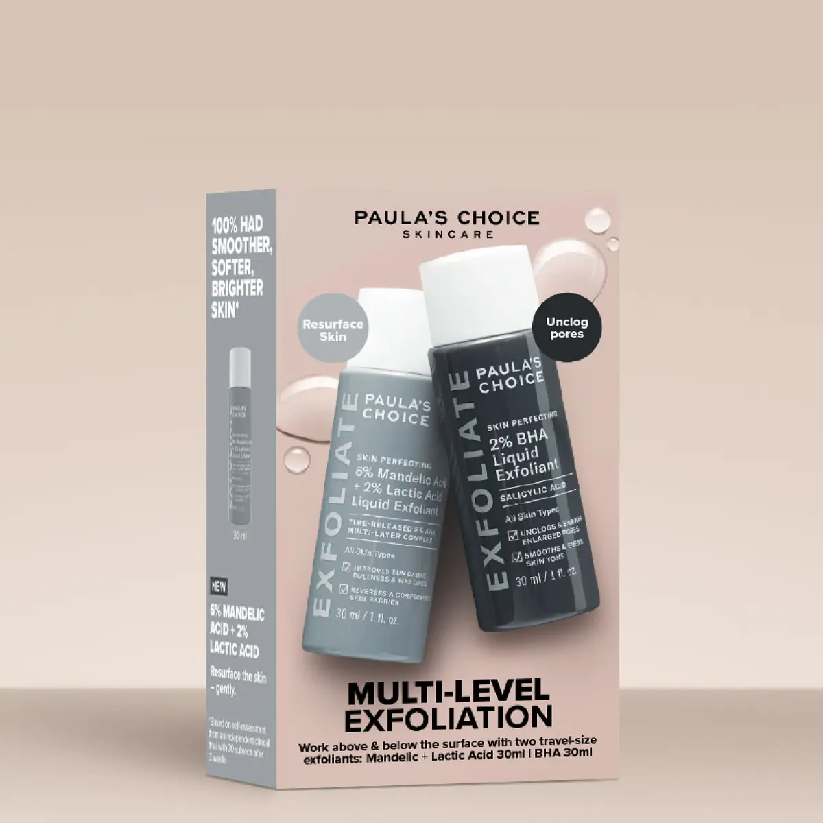 Paula's Choice Multi-Level Exfoliation Trial Kit - AHA + BHA Exfoliant - All Skin Types