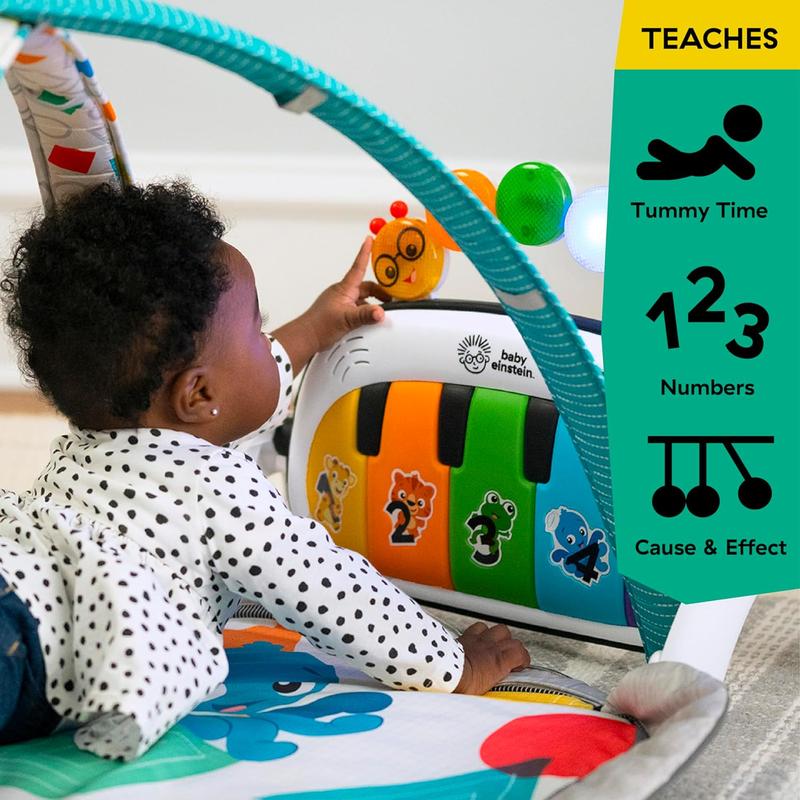 4-in-1 Kickin' Tunes and Language Discovery Play Gym with Piano, Mat with Detachable Activity Toys, Lights, Sounds and Music, Ages Newborn + 5
