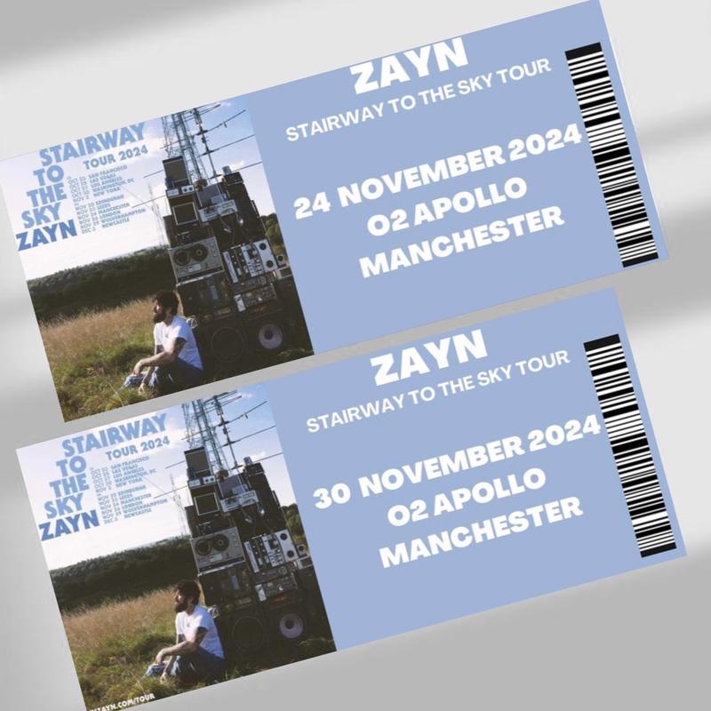 Zayn tour inspired souvenir tickets 1