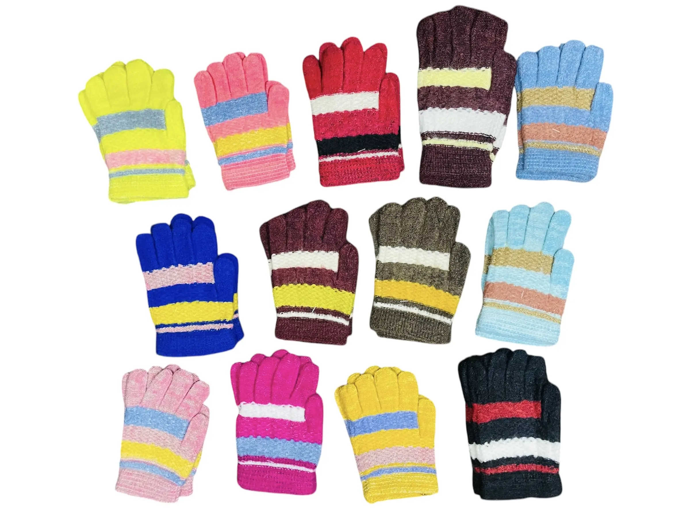 3-9 Years old Kids Knitting Gloves by AUREYAH, Soft and Cozy for Cold Weather