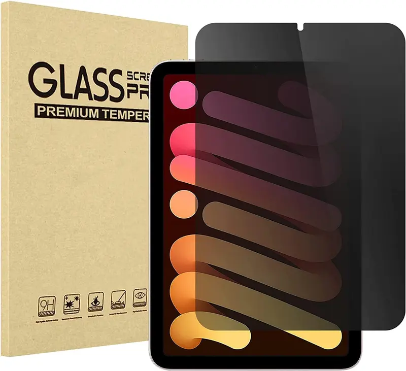 Privacy Screen Protector for iPad Mini 6th Generation 8.3 Inch 2021, Anti-Spy Tempered Glass Screen Film for iPad Mini 6 8.3'' Accessories Computer Tablet Cover Protection Protective Handheld 0