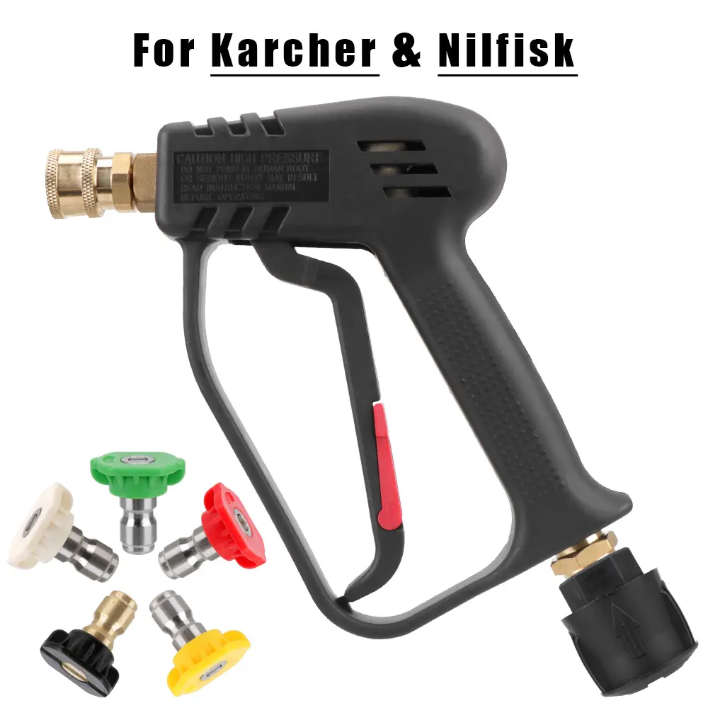 For Karcher/Nilfisk for Car Cleaning Cleaning Water Gun with 5 Quick Connect Color Nozzle Kit High Pressure M22 14MM
