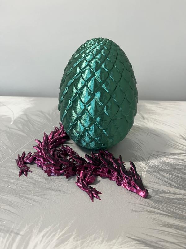 3D Printed Dragon Egg with Baby Dragon Toy - Collectible Fantasy Sci-Fi Toy 1