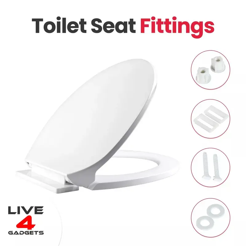 Luxury White Soft Close Bathroom Toilet Seat Anti Slam WC Home Heavy Duty 4