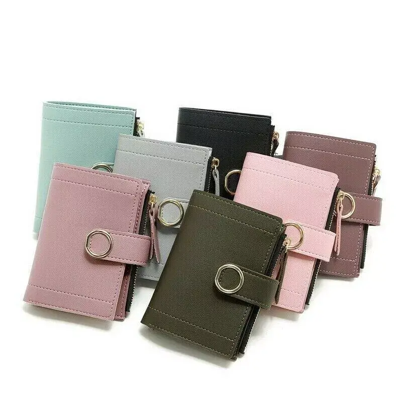 Ladies Short Small Money Purse Wallet Women PU Leather Folding Coin Card Holder