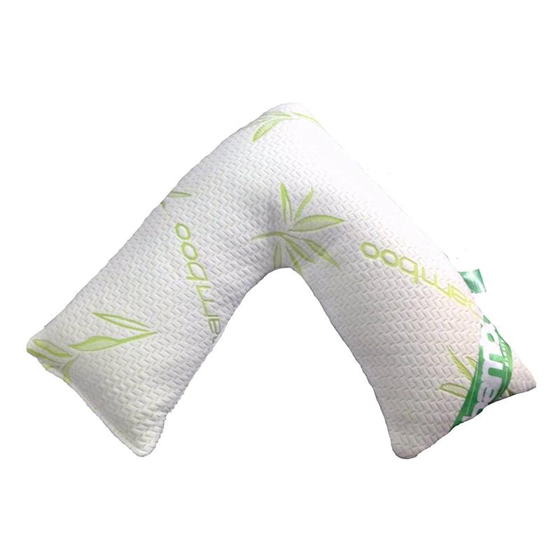 V Shape Bamboo Memory Foam Pillow , Removable Cover 2