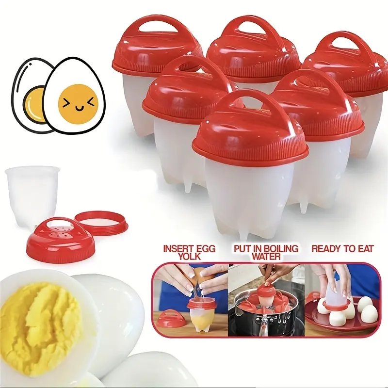 4/10pcs Cooking Egg Boiler Egg Steamer Non-Stick Silicone Egg Cup High Temperature Resistant Egg Steamer Kitchen Tools Utensils 2